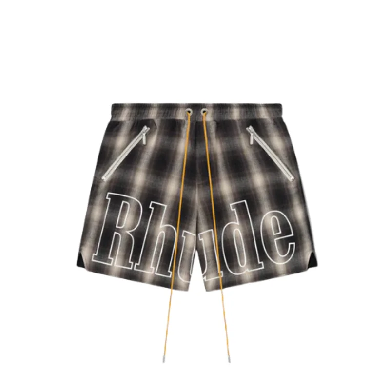 Plaid-Rhude-Logo-Shorts-Men Plaid Rhude Logo Shorts Men