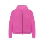 Rhude Full Zip Up Pink Hoodie