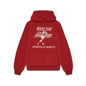 Rhude Long Sleeve Red Hoodie