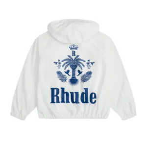 Rhude Palm Track Hoodie White 2