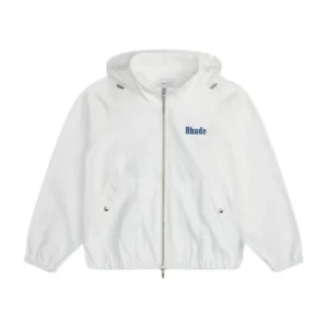 Rhude Palm Track Hoodie White