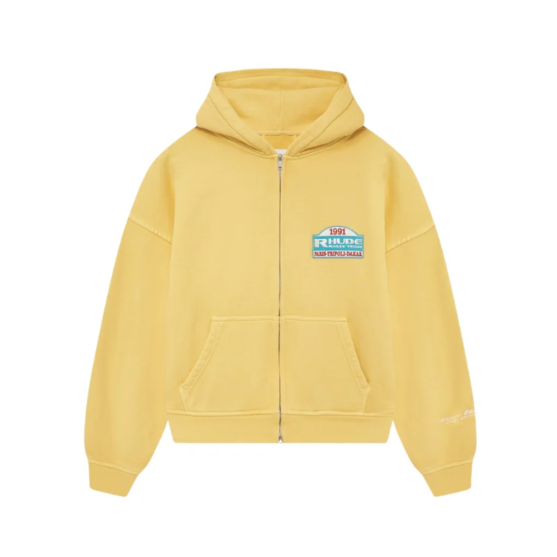 Rhude-Yellow-Zip-Up-Hoodie Rhude Yellow Zip Up Hoodie